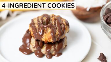 4-INGREDIENT BANANA COCONUT COOKIES | healthy samoas