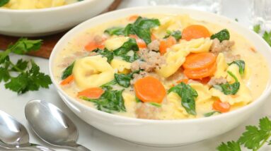 Creamy Tortellini Soup | Quick + Easy Family Dinner Recipe