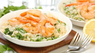 Lemon Shrimp Risotto | Healthy + Quick + Easy Dinner Recipe