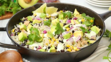 Mexican Chicken & Rice Skillet | Healthy + Quick + Easy