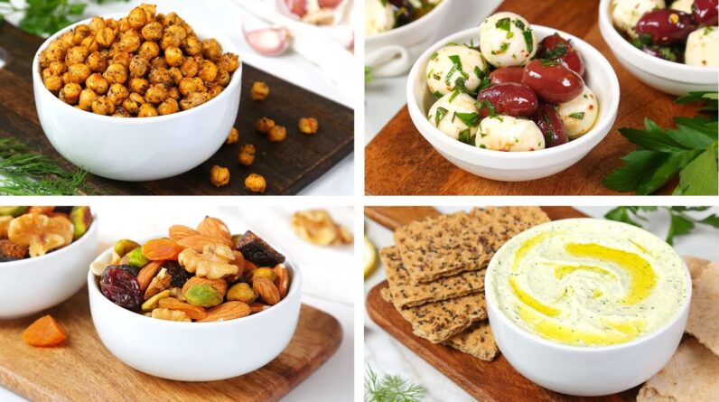 4 Healthy Mediterranean Snack Recipes | Quick + Easy + Delicious Snacks!