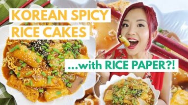 RICE PAPER TTEOKBOKKI (Spicy Korean Rice Cakes Using Rice Paper)
