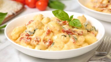15 Minute Sun-Dried Tomato & Basil Gnocchi