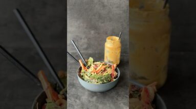 Peanut Butter Satay Dressing zero waste kitchen hack. Full recipe on our Recipe Club link in bio 🙌