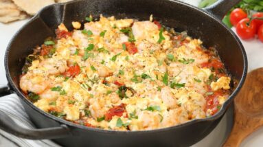 Baked Greek Shrimp with Feta | 20 Minute Meal | Easy Weeknight Dinner Recipe