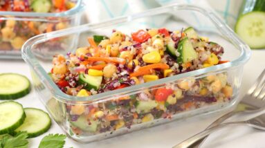 Protein Packed Rainbow Salad | Healthy Lunch Meal Prep Idea