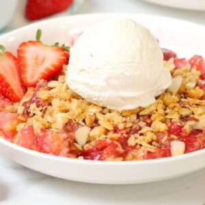 Strawberry Vanilla Crisp | Easy + Delicious Summer Dessert!