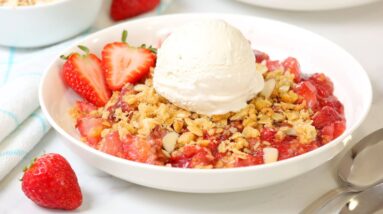 Strawberry Vanilla Crisp | Easy + Delicious Summer Dessert!