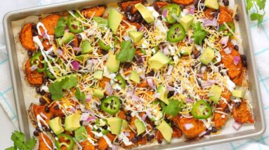 Sweet Potato Nachos | Healthy + Delicious Dinner Recipe!