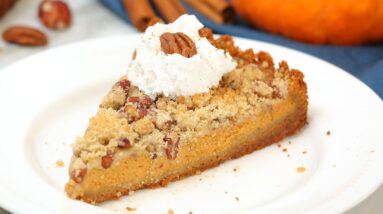 The BEST Pumpkin Pie Ever | Pecan Streusel & Gingerbread Crust