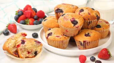 Triple Berry Muffins | Quick & Easy Make-Ahead Breakfast Recipe