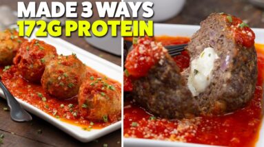 Easy Mozzarella Stuffed Meatballs | Simple Ingredients, Low Carb, High Protein