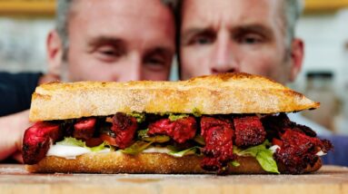 PLANT BASED STEAK SANDWICH using Lions Mane Mushroom!