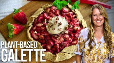 PLANT-BASED STRAWBERRY RHUBARB GALETTE (so simple & delicious!)
