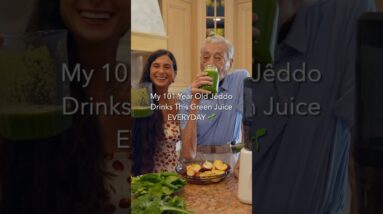 My 101-year old grandpa drinks this Green Juice EVERYDAY! 🌱 Save & share this healthy recipe!