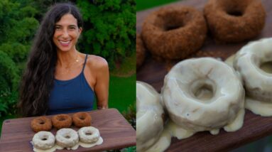 Pumpkin Spice Donuts 🍩🎃 | Raw Vegan, Guilt-Free & Indulgent Dessert Recipe (with 2 Glazes!)