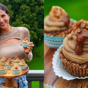Banana Bread Cupcakes! 🍌🧁 Raw Vegan Dessert Recipe! Sweet, Gooey, No Bake, & Delicious!