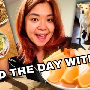 REALISTIC WHAT I ATE IN A DAY (spend the day with me VLOG) | doggies, vegan skincare, life in my 30s