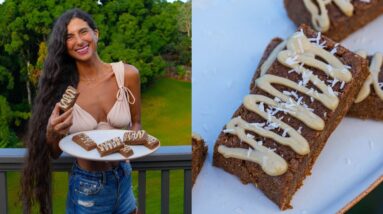 Gingerbread Cookie Protein Bars 🍪🍫 Raw Vegan, No-Bake, Homemade & Easy! Healthy Snack & Dessert 🌱
