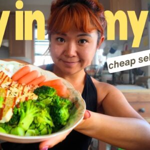 WHAT I ATE IN A DAY (VEGAN) 🌱 simple life with dogs, cheap self care ideas, groceries & little joys