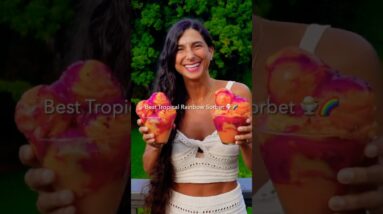 Best Tropical Rainbow Sorbet 🍧🌈🥭 Easy Raw Vegan Ice Cream Recipe! 🍓 Simple, Heathy, & Delicious!