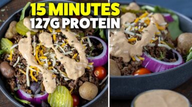 Easy High Protein Burger Bowls (with Healthy Special Sauce!)