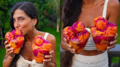 Best Tropical Rainbow Sorbet 🍨🌈 Easy Raw Vegan Ice Cream Recipe 🍓🥭 Simple, Healthy, & Delicious!