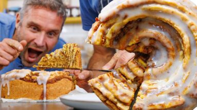 GIANT CINNAMON SWIRL CAKE | EASY EPIC VEGAN DESSERT