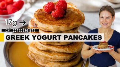 GREEK YOGURT PROTEIN PANCAKES | No protein powder needed!