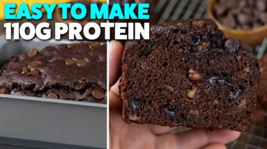 High Protein Chocolate Banana Bread | Quick & Moist!
