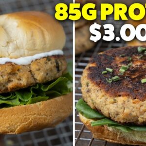 High Protein Salmon Burgers | Cheap, Easy, & Healthy Meal Prep