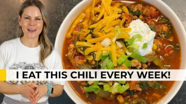 HIGH PROTEIN TURKEY CHILI (No Beans, Big Volume) | Easy Recipe
