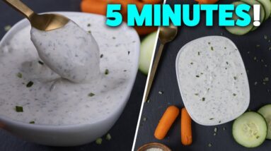 Homemade Protein Ranch Dressing or Dip | Healthy Low Calorie Recipe