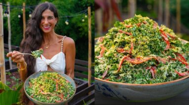 Cheesy Kelp Noodle Kale Salad 🧀🌿 Raw Vegan Dinner Recipe You’ll LOVE!