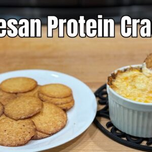 2 Ingredient Parmesan Protein Crackers - Just 2g TOTAL carbs per 6 Crackers