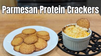 2 Ingredient Parmesan Protein Crackers - Just 2g TOTAL carbs per 6 Crackers