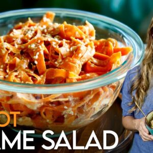 SECRET to the BEST Oil-Free Carrot Sesame Salad (Ready in Minutes!) #vegan #oilfree
