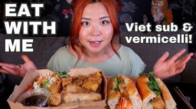 VIETNAMESE FOOD FEAST! Viet Sub, Spring Roll Vermicelli Bowl MUKBANG | Munching Mondays Ep.144