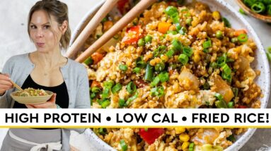 HIGH PROTEIN LOW CALORIE MEAL | why I make this cauliflower fried rice on repeat!