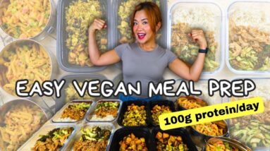 HIGH PROTEIN MEAL PREP: 100g PROTEIN/DAY without protein powder! (vegan meal prep)