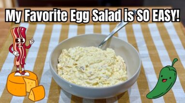 This Savory Cheddar Bacon Jalapeño Egg Salad is SO EASY and Delicious!