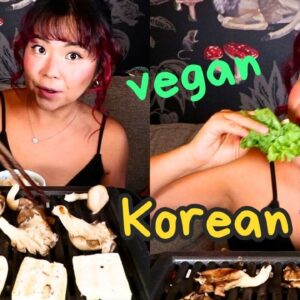 VEGAN KOREAN BBQ MUKBANG (My Favourite Way to Eat a Whole Head of Lettuce) | Munching Mondays Ep.137
