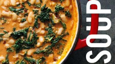 Creamy Tuscan Bean Soup - EASY CHEAP VEGAN RECIPE