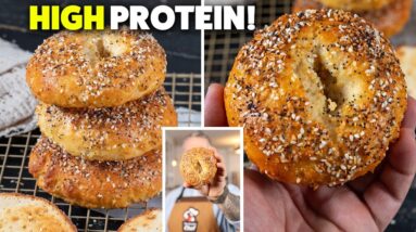 High Protein Bagels in 15 Minutes! | 3 Ingredients & Cheap To Make