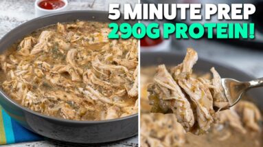 Slow Cooker Chicken Salsa Verde | Easy High Protein Meal Prep!