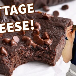 FUDGY COTTAGE CHEESE BROWNIES | rich, thick,  protein-packed!