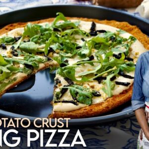Level Up Pizza Night: Garlic Aioli Sweet Potato Crust Pizza!